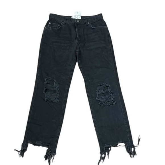 We The Free  cropped,distressed light black jeans,frayed,grunge,punk, cosplay - Picture 3 of 13